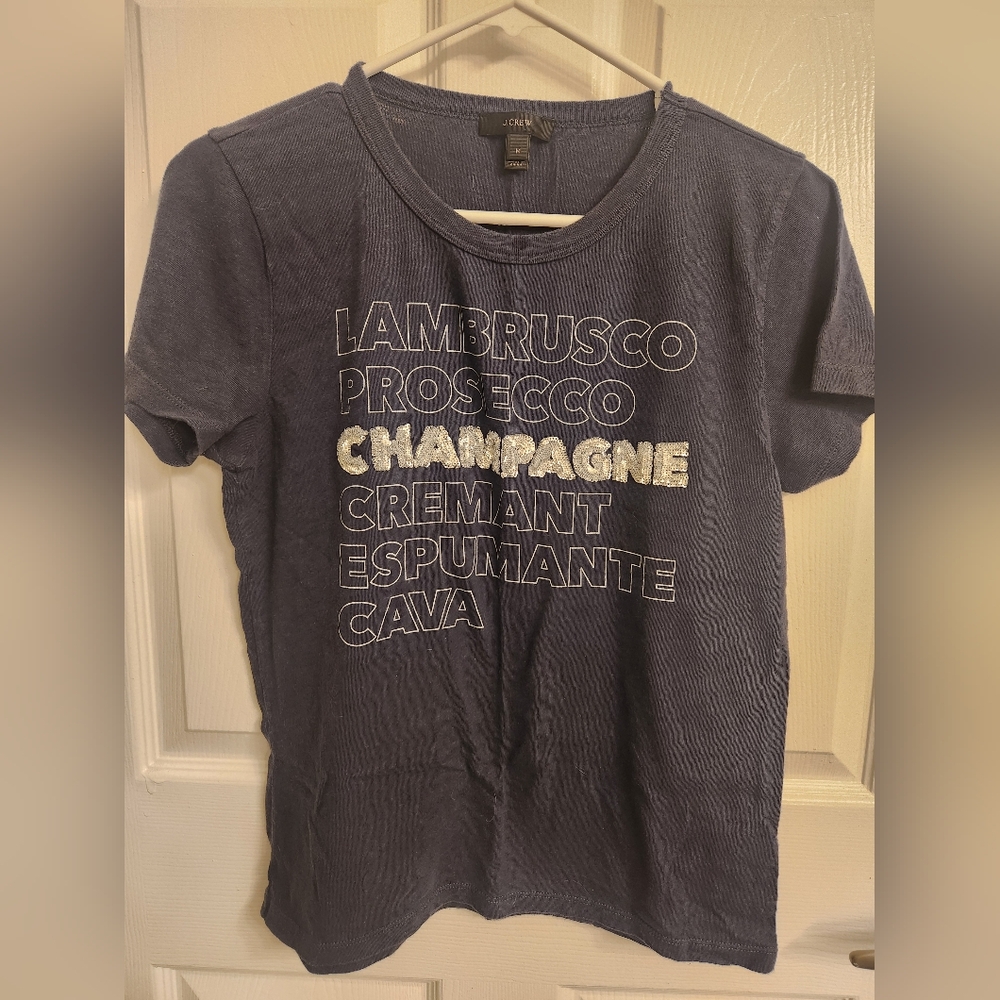 JCrew champagne tee with sequins